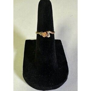 Vintage Black Hills Gold 10 Kt Rose Ring Womens Size 3.25 Pinky Ring Rose Gold